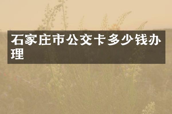 石家庄市公交卡多少钱办理