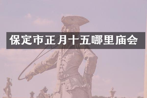 保定市正月十五哪里庙会