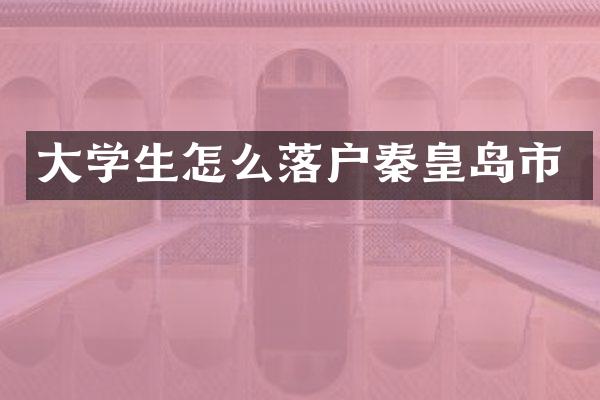 大学生怎么落户秦皇岛市