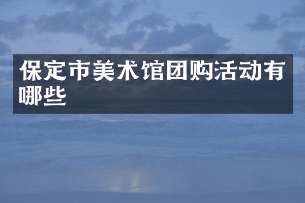 保定市美术馆团购活动有哪些