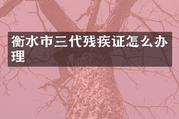 衡水市三代残疾证怎么办理