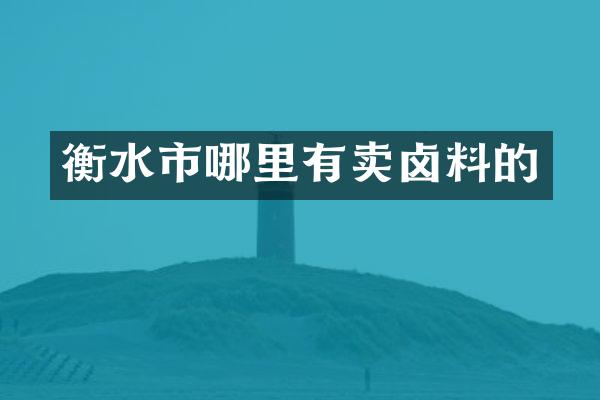 衡水市哪里有卖卤料的