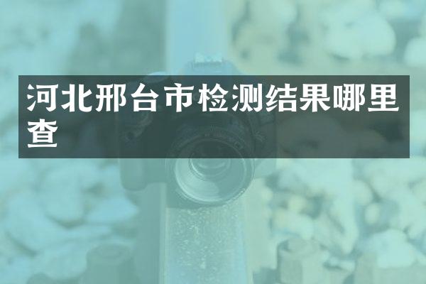 河北邢台市检测结果哪里查