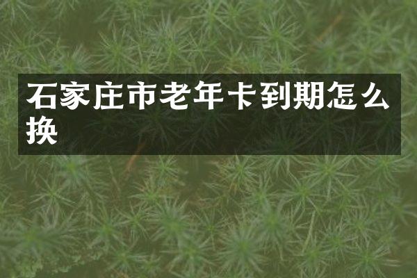 石家庄市老年卡到期怎么换