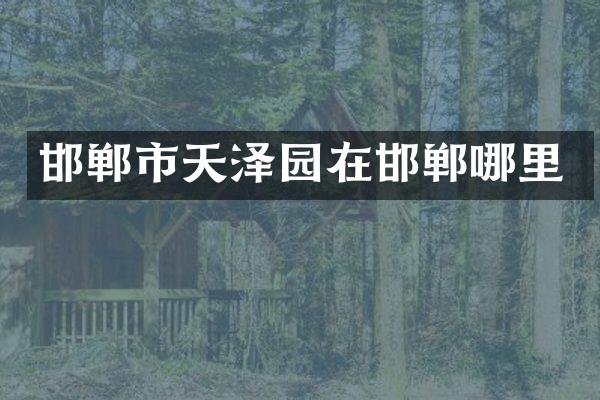 邯郸市天泽园在邯郸哪里