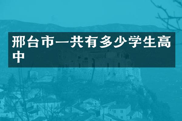 邢台市一共有多少学生高中
