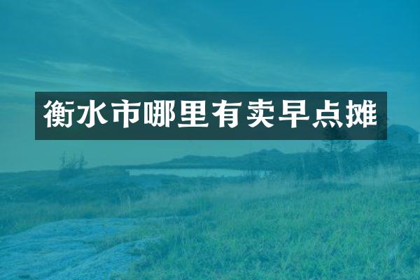衡水市哪里有卖早点摊