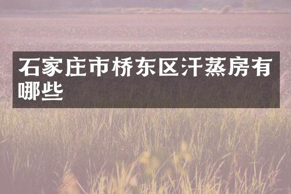 石家庄市桥东区汗蒸房有哪些