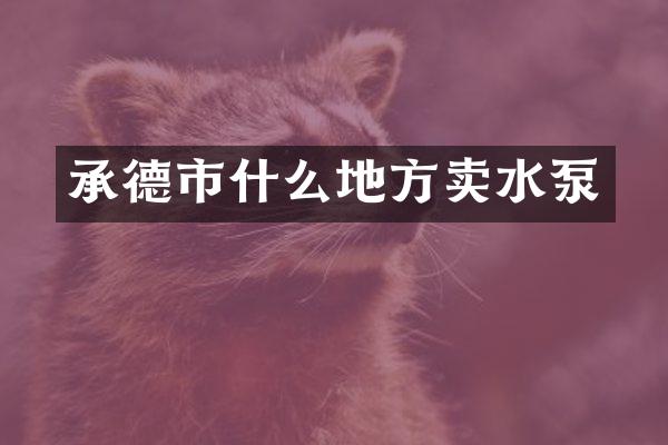 承德市什么地方卖水泵