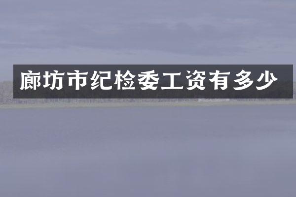廊坊市纪检委工资有多少