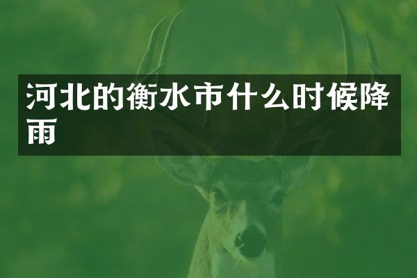 河北的衡水市什么时候降雨