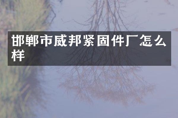 邯郸市威邦紧固件厂怎么样