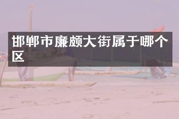 邯郸市廉颇大街属于哪个区