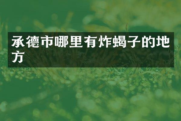 承德市哪里有炸蝎子的地方