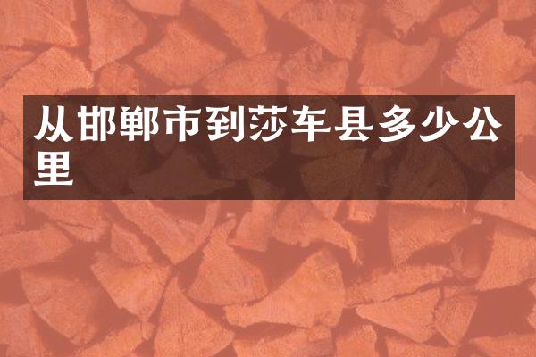 从邯郸市到莎车县多少公里