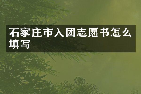 石家庄市入团志愿书怎么填写