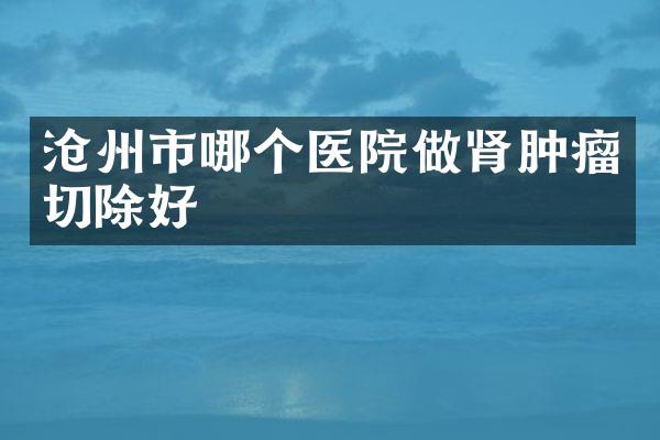沧州市哪个医院做肾肿瘤切除好