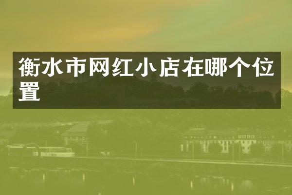 衡水市网红小店在哪个位置