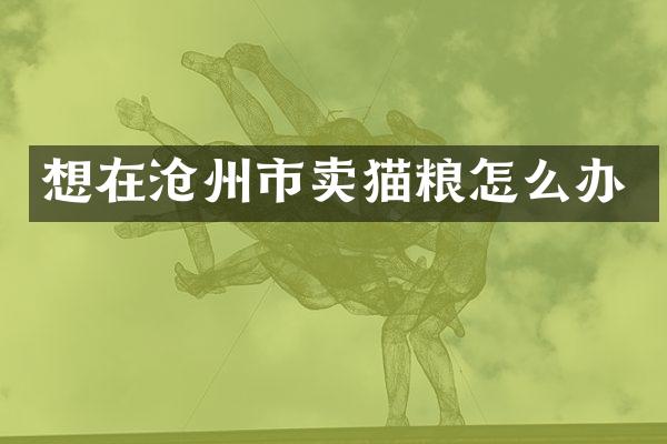 想在沧州市卖猫粮怎么办