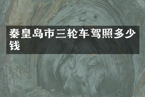 秦皇岛市三轮车驾照多少钱