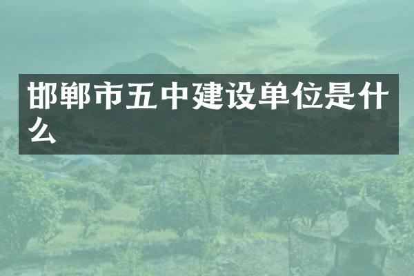 邯郸市五中建设单位是什么
