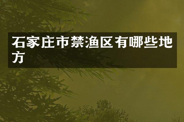 石家庄市禁渔区有哪些地方
