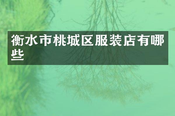 衡水市桃城区服装店有哪些