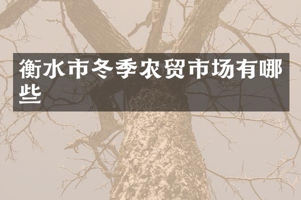 衡水市冬季农贸市场有哪些