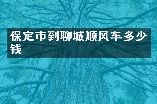 保定市到聊城顺风车多少钱