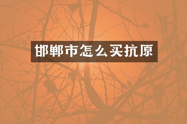 邯郸市怎么买抗原