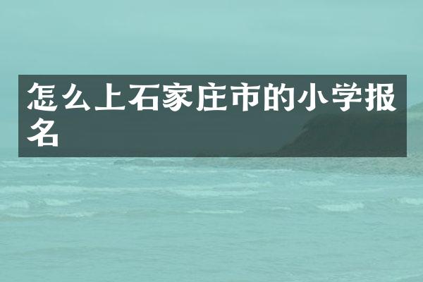 怎么上石家庄市的小学报名
