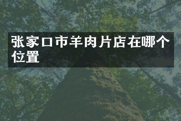 张家口市羊肉片店在哪个位置