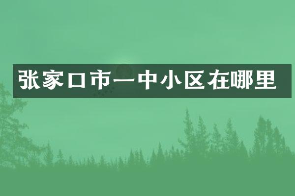 张家口市一中小区在哪里