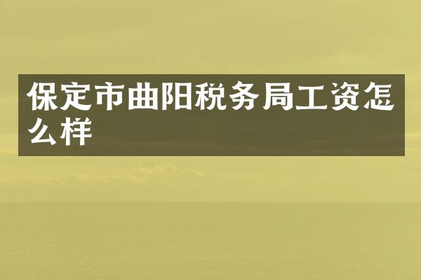 保定市曲阳税务局工资怎么样