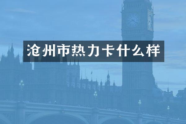 沧州市热力卡什么样