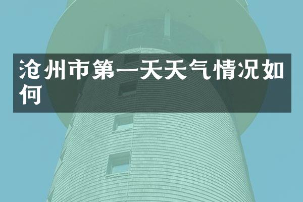 沧州市第一天天气情况如何