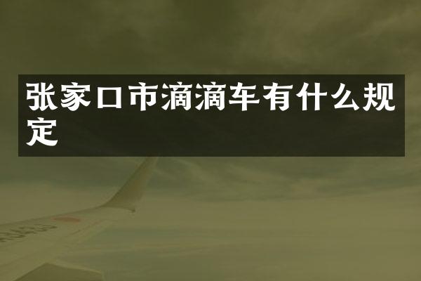 张家口市滴滴车有什么规定