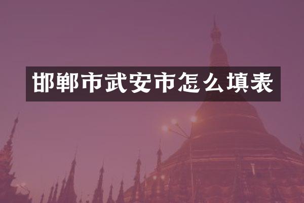 邯郸市武安市怎么填表