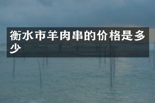 衡水市羊肉串的价格是多少