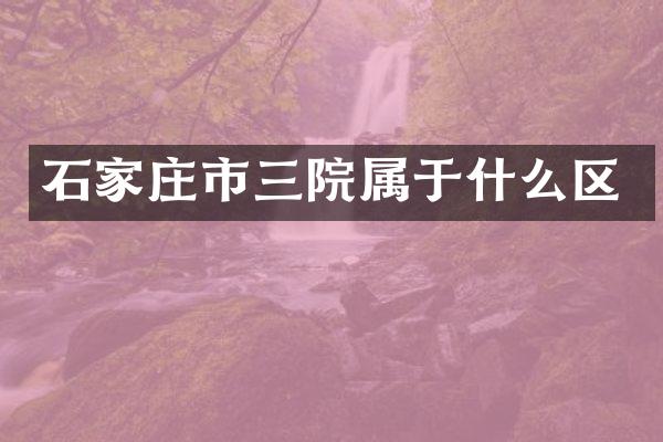 石家庄市三院属于什么区