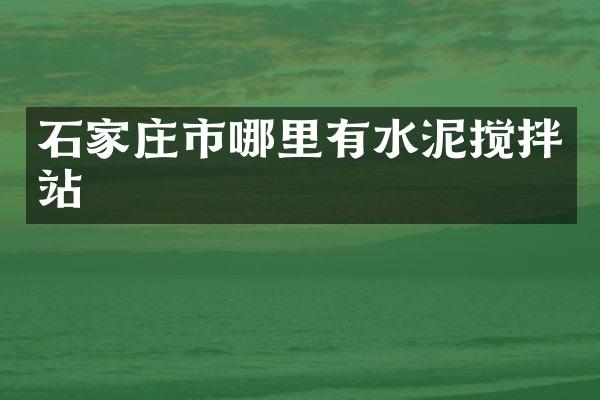 石家庄市哪里有水泥搅拌站