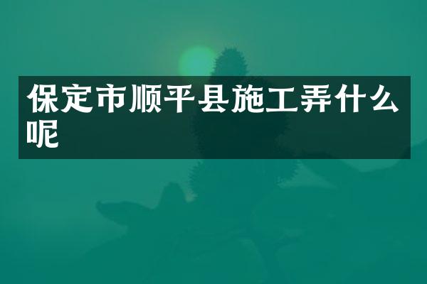 保定市顺平县施工弄什么呢