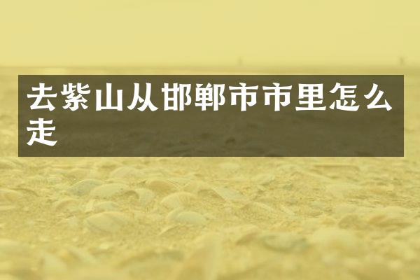 去紫山从邯郸市市里怎么走