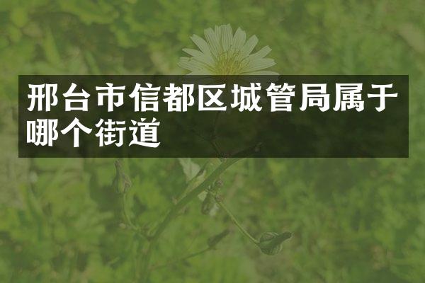 邢台市信都区城管局属于哪个街道