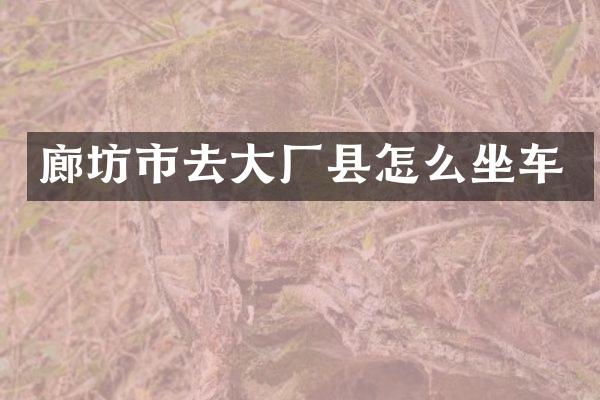 廊坊市去大厂县怎么坐车