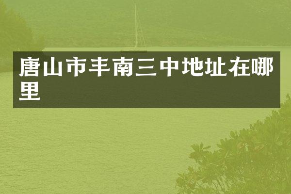 唐山市丰南三中地址在哪里