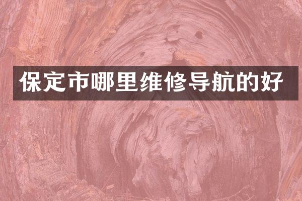 保定市哪里维修导航的好