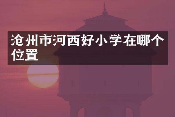 沧州市河西好小学在哪个位置
