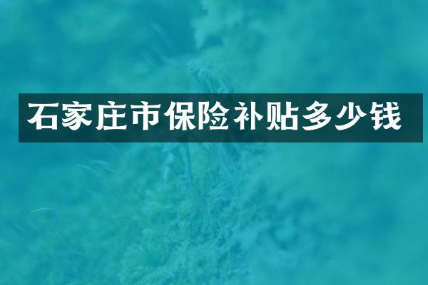 石家庄市保险补贴多少钱