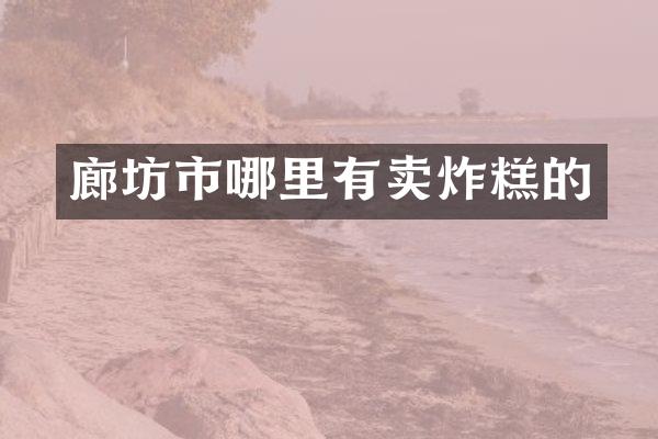 廊坊市哪里有卖炸糕的